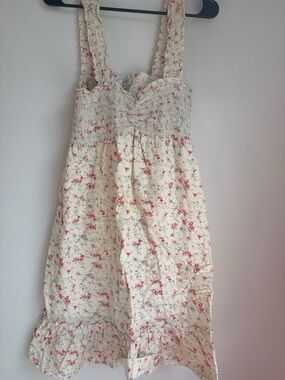 SO Cream Sundress with Pink Floral Print